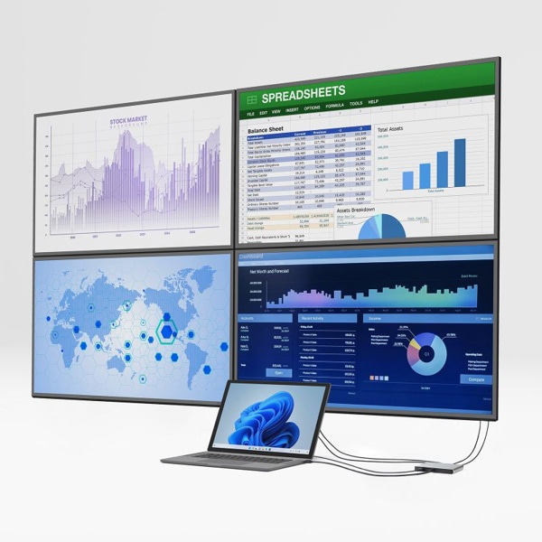 サンワサプライ USB-A／HDMI ディスプレイアダプタ 4画面出力 USB-CVU3HD7 1個（ご注文単位1個）【直送品】