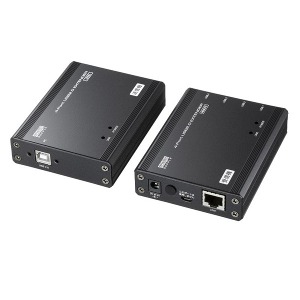 サンワサプライ USB2.0 エクステンダー 100m延長 4ポートハブ付き USB-EXSET4 1個（ご注文単位1個）【直送品】