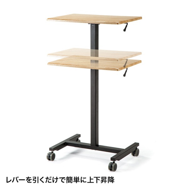 サンワサプライ パーソナルガス昇降デスク ブラック ERD-GAP1LMN 1個（ご注文単位1個）【直送品】