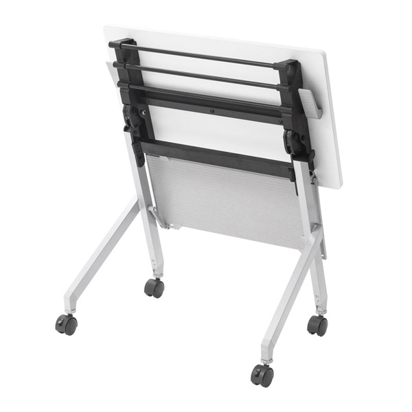 サンワサプライ フォールディングデスク W750×D450mm ホワイト／シルバー FLD-7545W 1個（ご注文単位1個）【直送品】