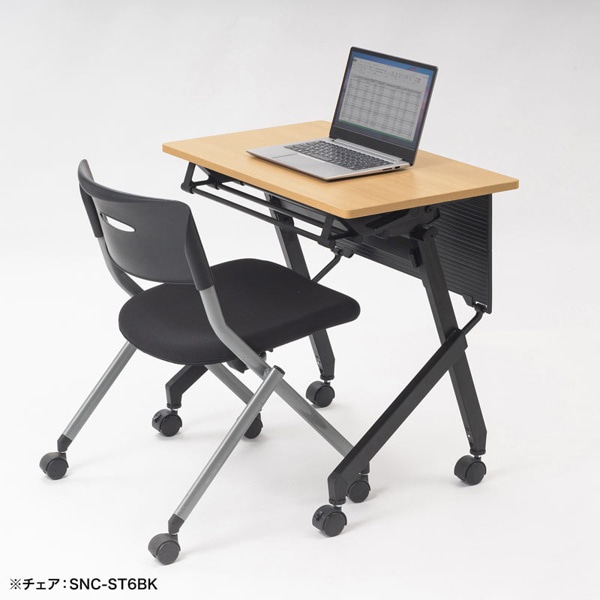 サンワサプライ フォールディングデスク W750×D450mm 木目／ブラック FLD-7545M 1個（ご注文単位1個）【直送品】