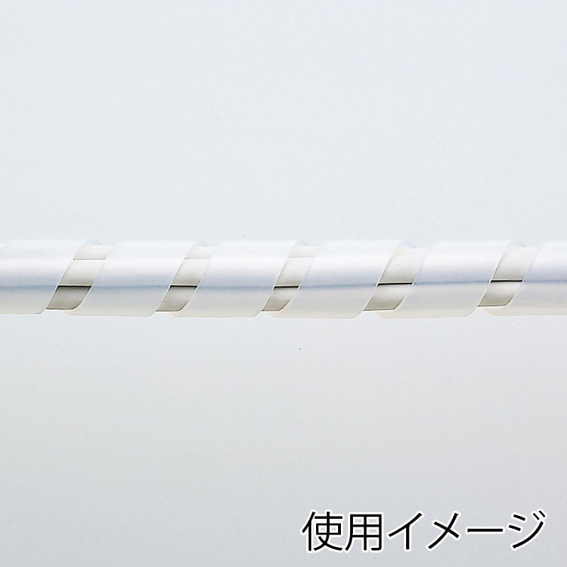サンワサプライ ケーブルタイ スパイラル 5m巻き 内寸直径12mm ホワイト CA-SP12W-5 1個(ご注文単位1個)【直送品】
