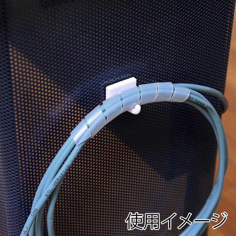 サンワサプライ ケーブルタイ スパイラル 5m巻き 内寸直径12mm ホワイト CA-SP12W-5 1個(ご注文単位1個)【直送品】