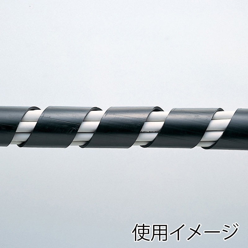 サンワサプライ ケーブルタイ スパイラル 2m巻き 内寸直径20mm ブラック CA-SP20BK 1個(ご注文単位1個)【直送品】
