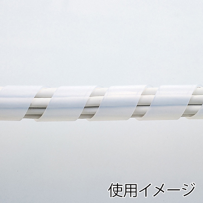 サンワサプライ ケーブルタイ スパイラル 2m巻き 内寸直径20mm ホワイト CA-SP20W 1個(ご注文単位1個)【直送品】