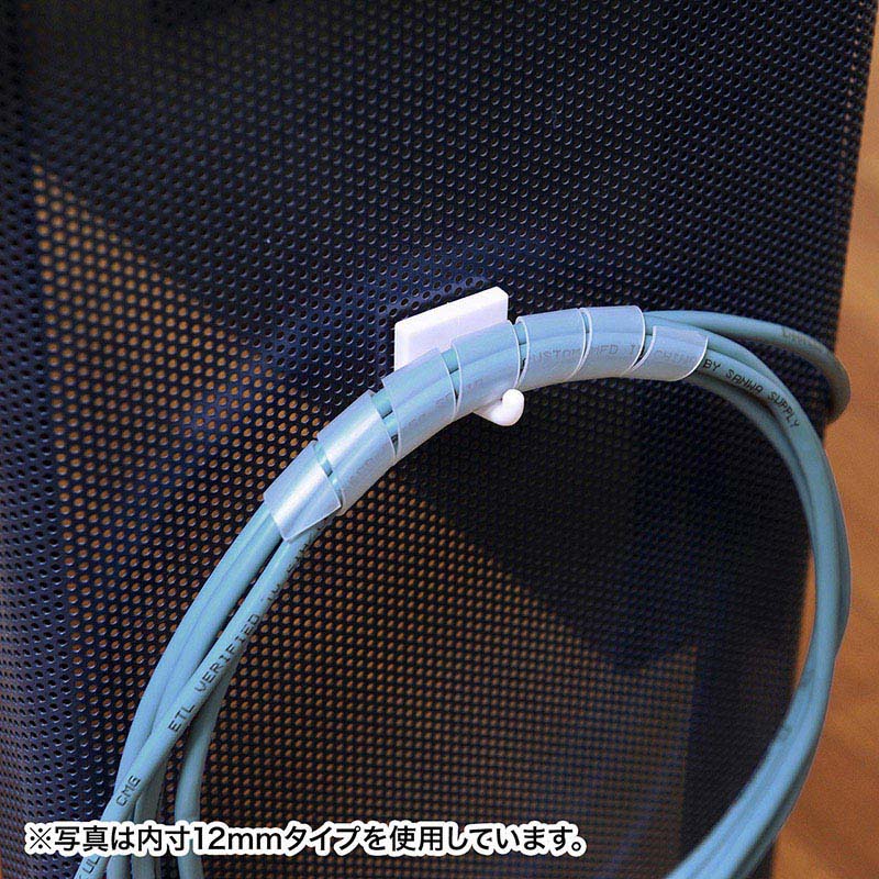 サンワサプライ ケーブルタイ スパイラル 2m巻き 内寸直径20mm ホワイト CA-SP20W 1個(ご注文単位1個)【直送品】