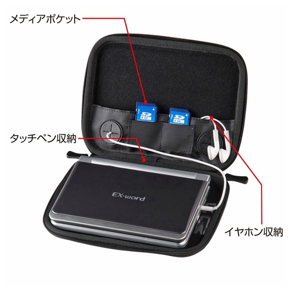 サンワサプライ セミハード電子辞書ケース ブラック PDA-EDC31BK 1個（ご注文単位1個）【直送品】