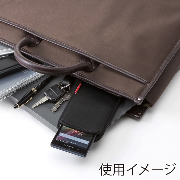 サンワサプライ マルチスマートフォンケース 5インチ用 ブラック PDA-SPC9BK 1個（ご注文単位1個）【直送品】