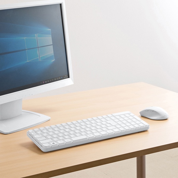 サンワサプライ マウス付きワイヤレスキーボード ホワイト SKB-WL25SETW 1個（ご注文単位1個）【直送品】