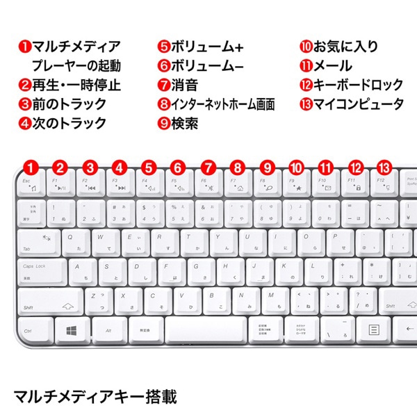 サンワサプライ マウス付きワイヤレスキーボード ホワイト SKB-WL25SETW 1個（ご注文単位1個）【直送品】