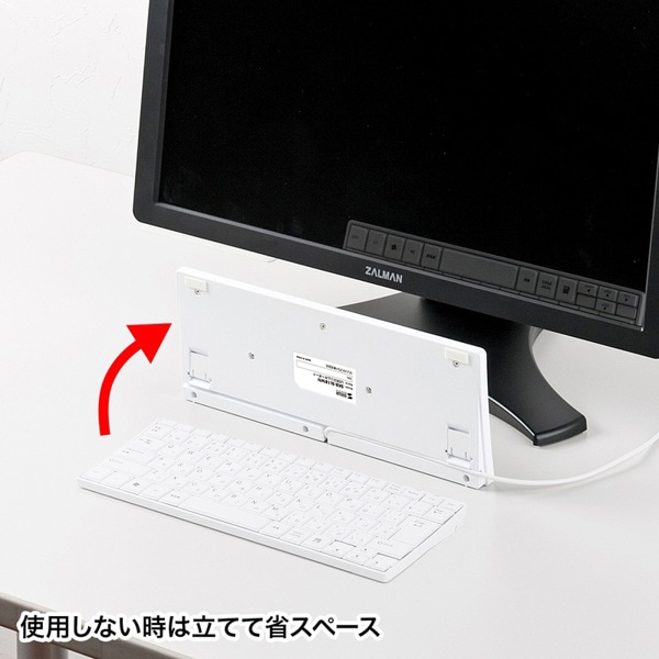 サンワサプライ USBスリムキーボード テンキーなし ホワイト SKB-SL18WN 1個（ご注文単位1個）【直送品】