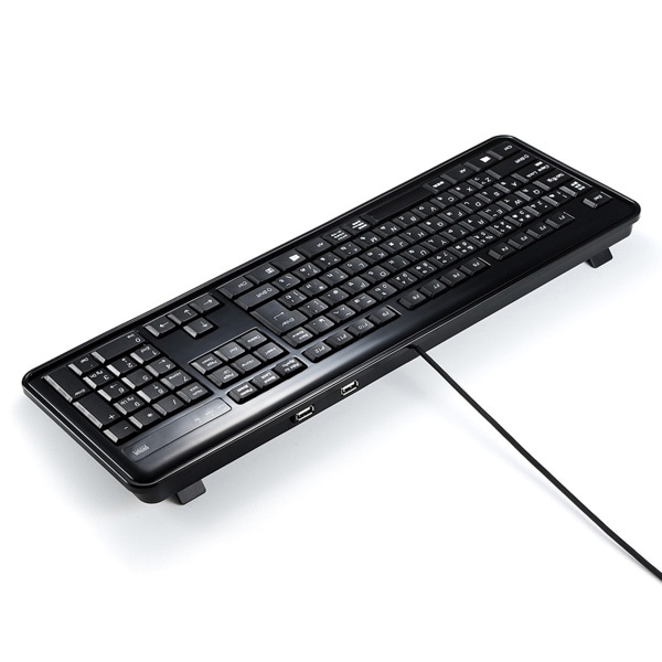 サンワサプライ USBハブ付キーボード テンキー付き ブラック SKB-SL21UHBK 1個（ご注文単位1個）【直送品】