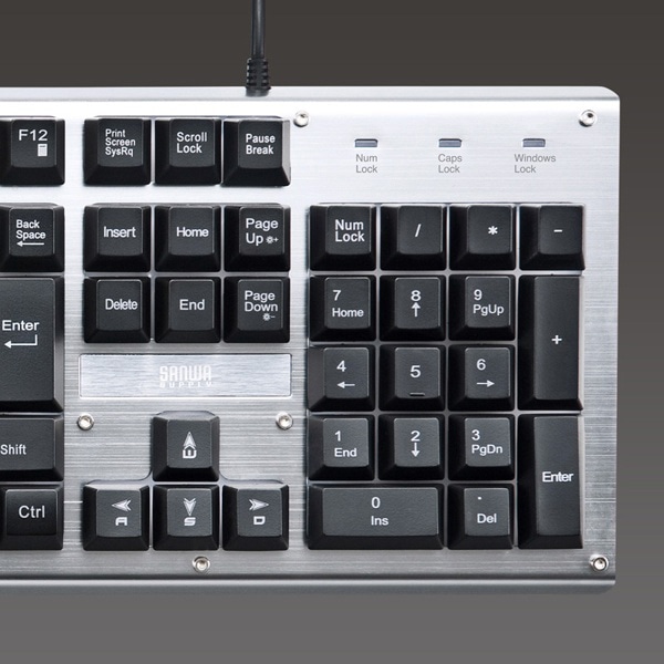 サンワサプライ バックライト機能付きキーボード テンキー付き SKB-WAR3 1個（ご注文単位1個）【直送品】