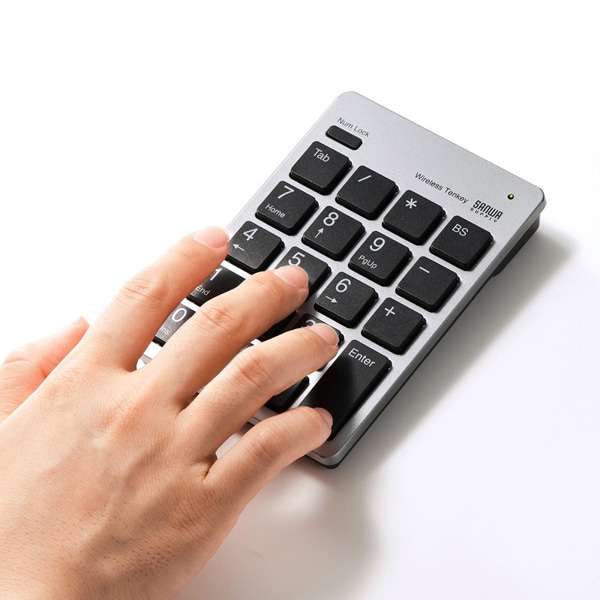 サンワサプライ ワイヤレスUSBテンキー NT-WL20SV 1個（ご注文単位1個）【直送品】