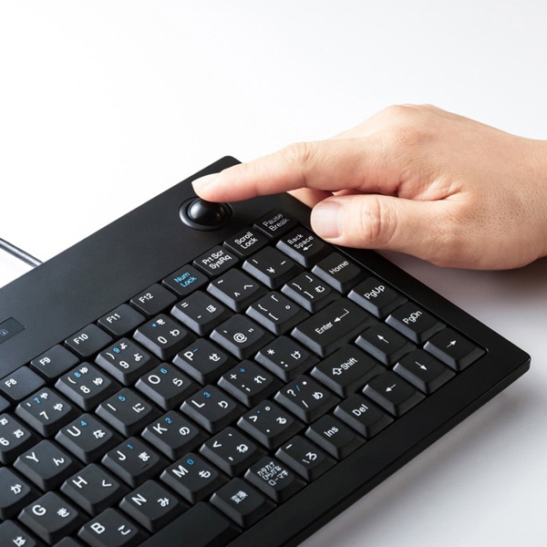 サンワサプライ トラックボールキーボード テンキーなし ブラック SKB-TR03BK 1個（ご注文単位1個）【直送品】