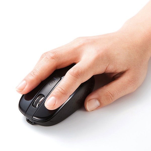 サンワサプライ ワイヤレス ブルーLEDマウス 充電式 ブラック MA-WBL118BK 1個（ご注文単位1個）【直送品】