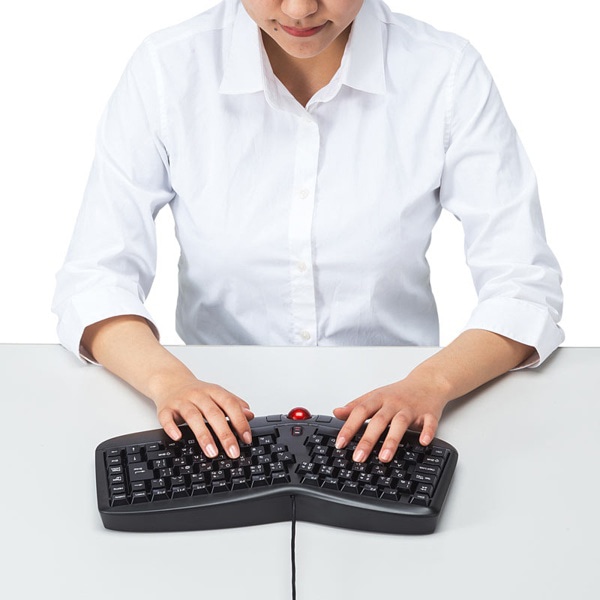 サンワサプライ エルゴノミクスキーボード トラックボール SKB-ERG5BK 1個（ご注文単位1個）【直送品】