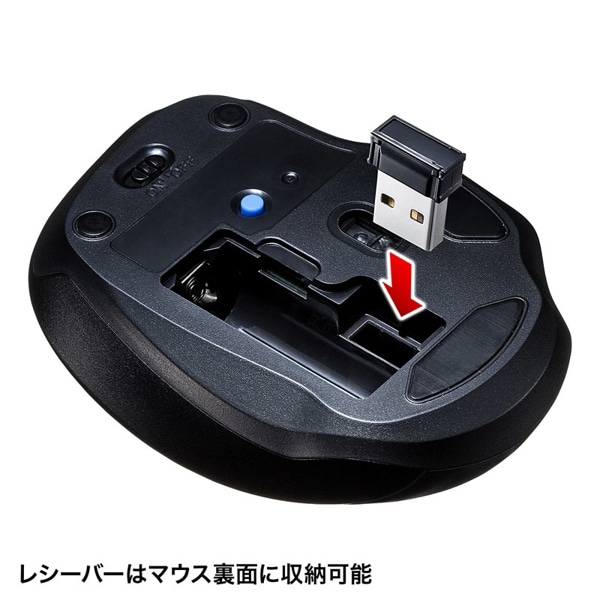 サンワサプライ ワイヤレス ブルーLEDコンボマウス MA-WBTBL135GM 1個(ご注文単位1個)【直送品】