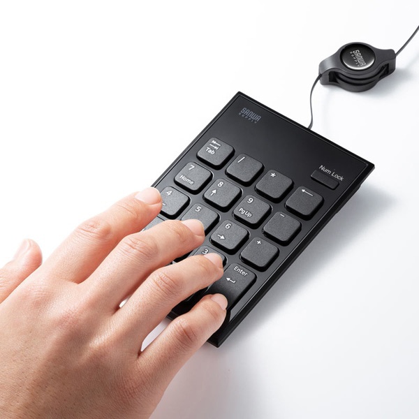 サンワサプライ 巻取り USBテンキー ブラック NT-21UBK 1個(ご注文単位1個)【直送品】