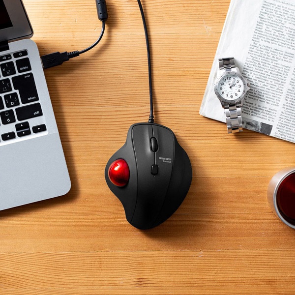 サンワサプライ 有線 トラックボール ブラック MA-TB128BK 1個（ご注文単位1個）【直送品】