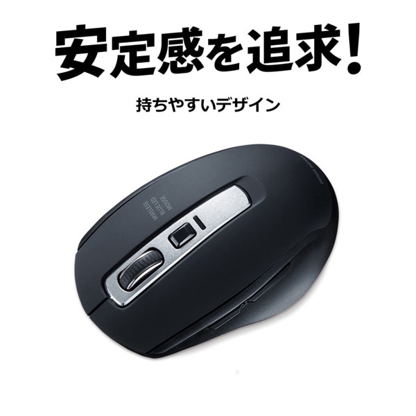 サンワサプライ ワイヤレス ブルーLEDマウス ブラック MA-WBL161BK 1個（ご注文単位1個）【直送品】