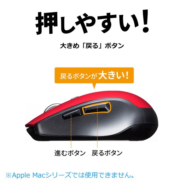 サンワサプライ ワイヤレス ブルーLEDマウス レッド MA-WBL161R 1個（ご注文単位1個）【直送品】