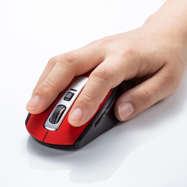 サンワサプライ ワイヤレス ブルーLEDマウス レッド MA-WBL161R 1個（ご注文単位1個）【直送品】