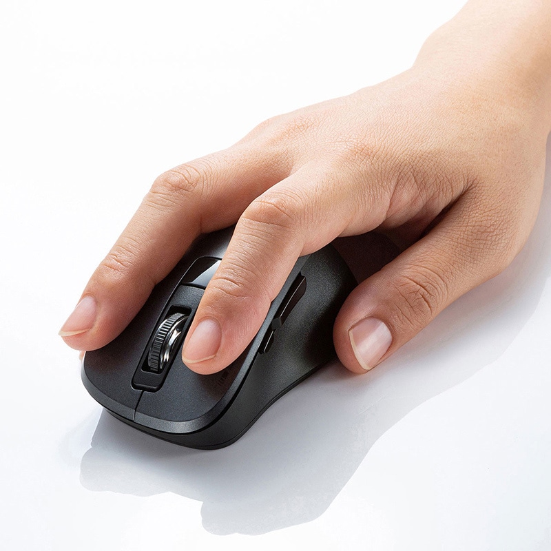 サンワサプライ 静音Bluetooth5.0　ブルーLEDマウス 5ボタン　ブラック MA-BTBL155BK 1個（ご注文単位1個）【直送品】