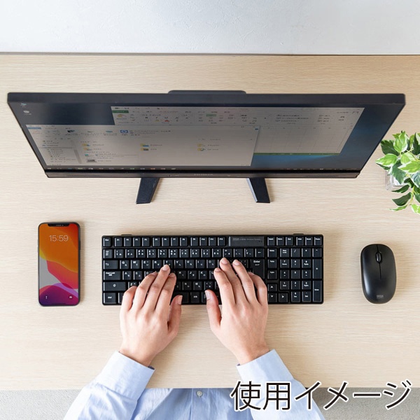 サンワサプライ マウス付きワイヤレスキーボード テンキーあり ブラック SKB-WL34SETBK 1個（ご注文単位1個）【直送品】