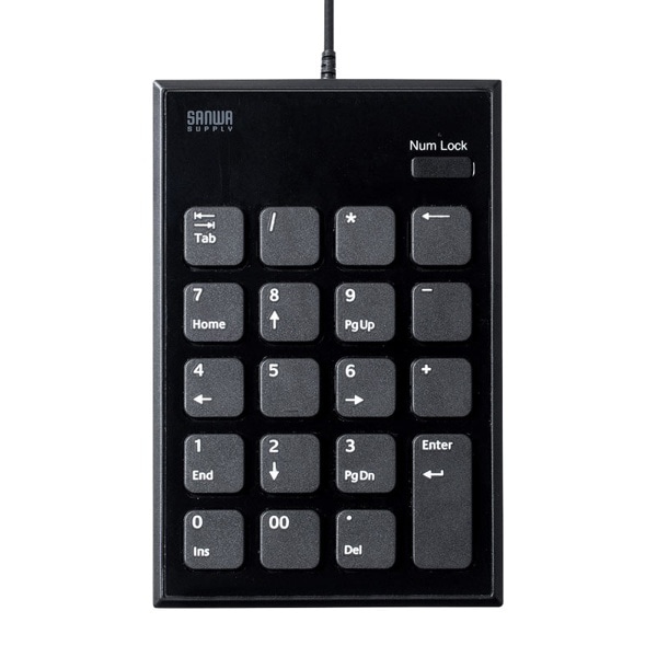 サンワサプライ 静音 USBテンキー ブラック NT-23UBK 1個（ご注文単位1個）【直送品】