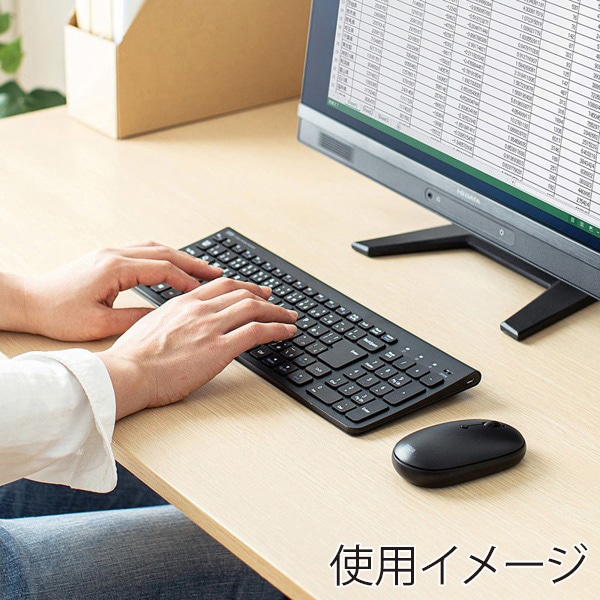 サンワサプライ マウス付きワイヤレスキーボード テンキーあり ブラック SKB-WL31SETBK 1個（ご注文単位1個）【直送品】