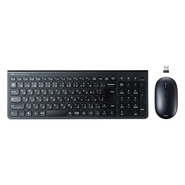 サンワサプライ マウス付きワイヤレスキーボード テンキーあり ブラック SKB-WL31SETBK 1個（ご注文単位1個）【直送品】