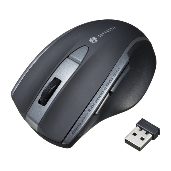 サンワサプライ 静音 ワイヤレスブルーLEDマウス 5ボタン ブラック MA-WBL166BK 1個（ご注文単位1個）【直送品】