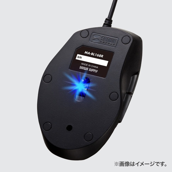 サンワサプライ 静音 有線ブルーLEDマウス 5ボタン レッド MA-BL168R 1個(ご注文単位1個)【直送品】