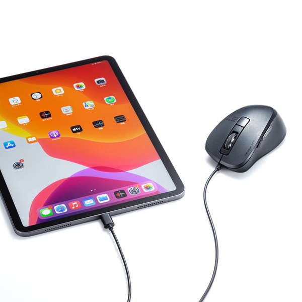 サンワサプライ 有線 Type-C ブルーLEDマウス ブラック MA-BLC156BK 1個(ご注文単位1個)【直送品】