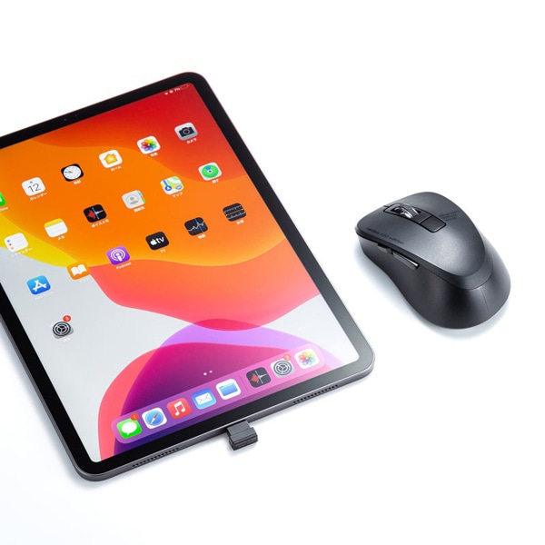 サンワサプライ 静音 ワイヤレス Type-C ブルーLEDマウス ブラック MA-WBLC153BK 1個（ご注文単位1個）【直送品】