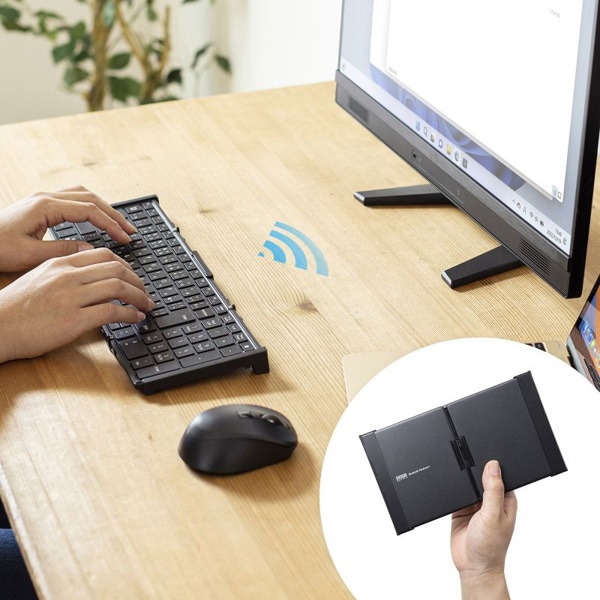 サンワサプライ Bluetooth 折りたたみフルキーボード ブラック SKB-BT35BK 1個(ご注文単位1個)【直送品】