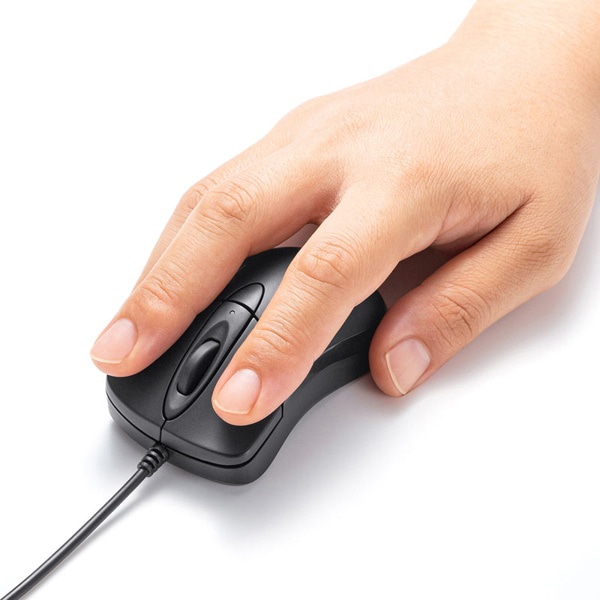 サンワサプライ 静音 有線 ブルーLEDマウス イオプラス ブラック MA-IPYBS301BK 1個（ご注文単位1個）【直送品】