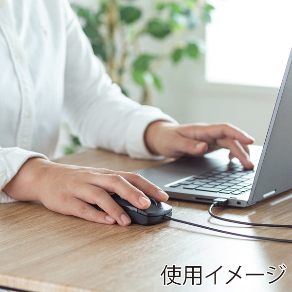 サンワサプライ 静音 有線 ブルーLEDマウス イオプラス ブラック MA-IPYBS301BK 1個（ご注文単位1個）【直送品】