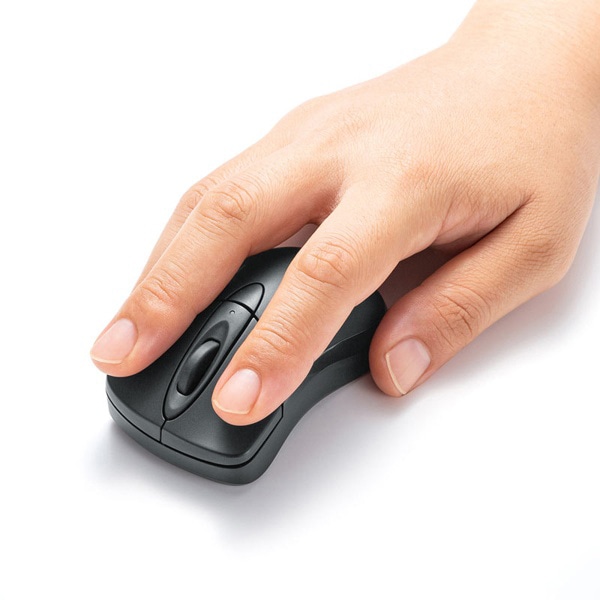 サンワサプライ 静音 ワイヤレス ブルーLEDマウス イオプラス ブラック MA-IPWBS302BK 1個(ご注文単位1個)【直送品】