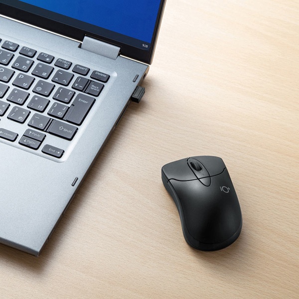 サンワサプライ 静音 ワイヤレス ブルーLEDマウス イオプラス ブラック MA-IPWBS302BK 1個(ご注文単位1個)【直送品】