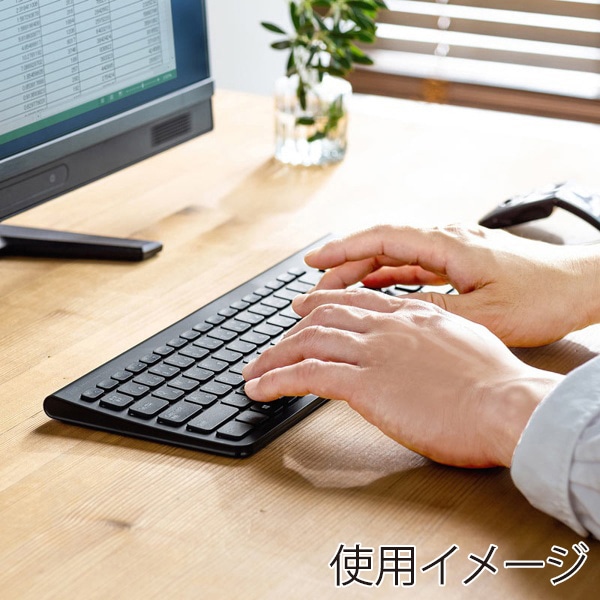 サンワサプライ ワイヤレススリムキーボード テンキーあり ブラック SKB-WL31CBK 1個(ご注文単位1個)【直送品】