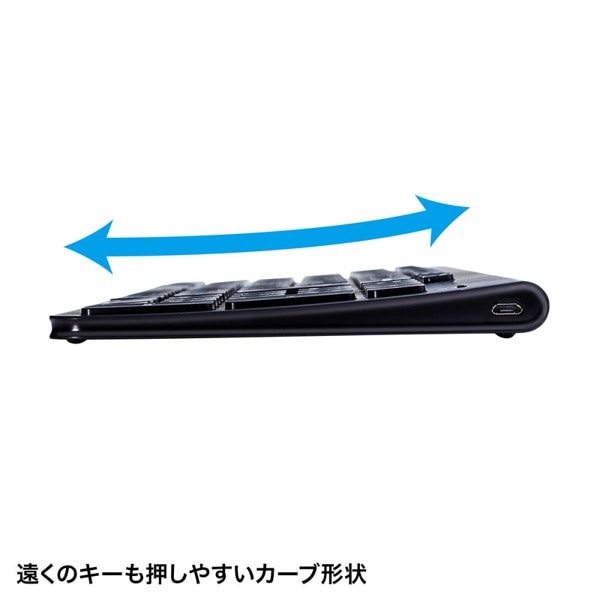 サンワサプライ ワイヤレススリムキーボード テンキーあり ブラック SKB-WL31CBK 1個(ご注文単位1個)【直送品】