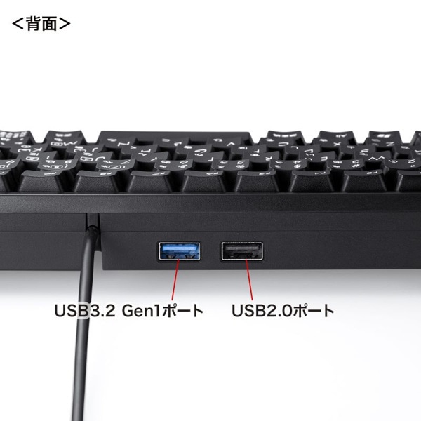 サンワサプライ コンパクトキーボード USBハブ付 ブラック SKB-KG3UH3BK 1個（ご注文単位1個）【直送品】