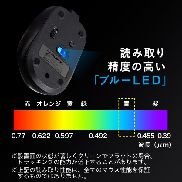 サンワサプライ 静音 Bluetooth ブルーLEDマウス 充電式 ブラック MA-BBS308BK 1個(ご注文単位1個)【直送品】