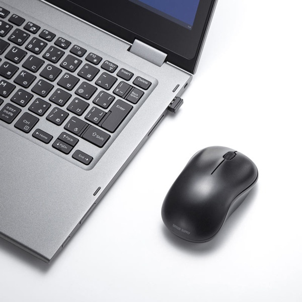 サンワサプライ ワイヤレス ブルーLEDマウス 3ボタン ブラック MA-WB312BK 1個（ご注文単位1個）【直送品】