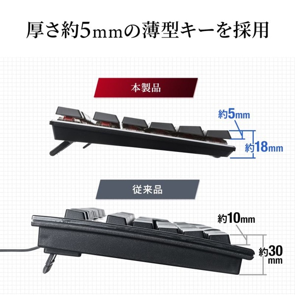 サンワサプライ メカニカルキーボード ブラック SKB-MK3BK 1個（ご注文単位1個）【直送品】