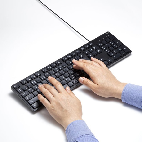 サンワサプライ 静音キーボード 有線 テンキーあり ブラック SKB-SL37BK 1個（ご注文単位1個）【直送品】