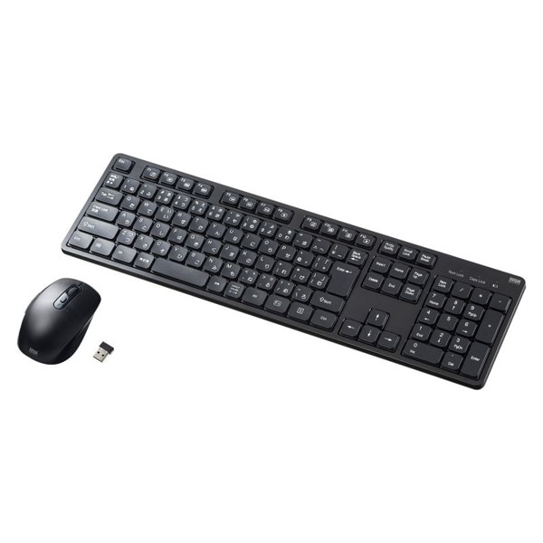 サンワサプライ ワイヤレス静音キーボード・マウスセット テンキーあり ブラック SKB-WL37SETBK 1個（ご注文単位1個）【直送品】