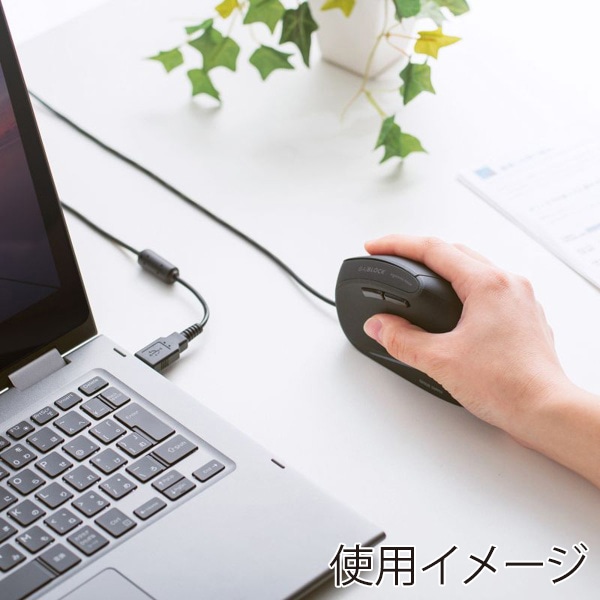 サンワサプライ 抗菌静音 有線エルゴノミクスマウス ブラック MA-ERGK9 1個（ご注文単位1個）【直送品】